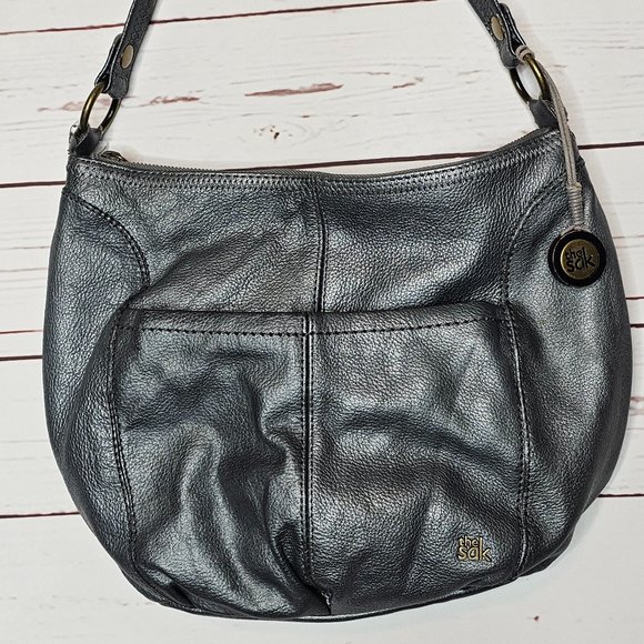 The Sak Metallic Gray Hobo Bag - Picture 2 of 16